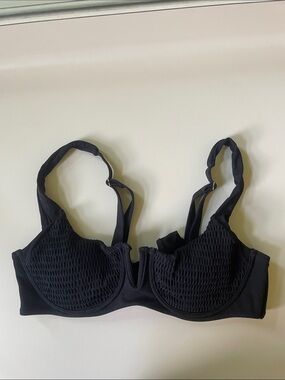 Zaful Black Ribbed Bikini Top, size 6